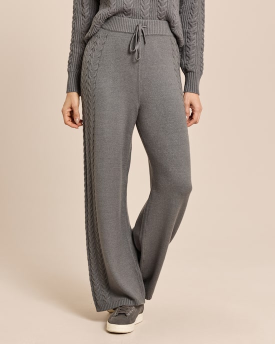 Produktabbildung für Wide Leg Strickhose mit Zopfmuster