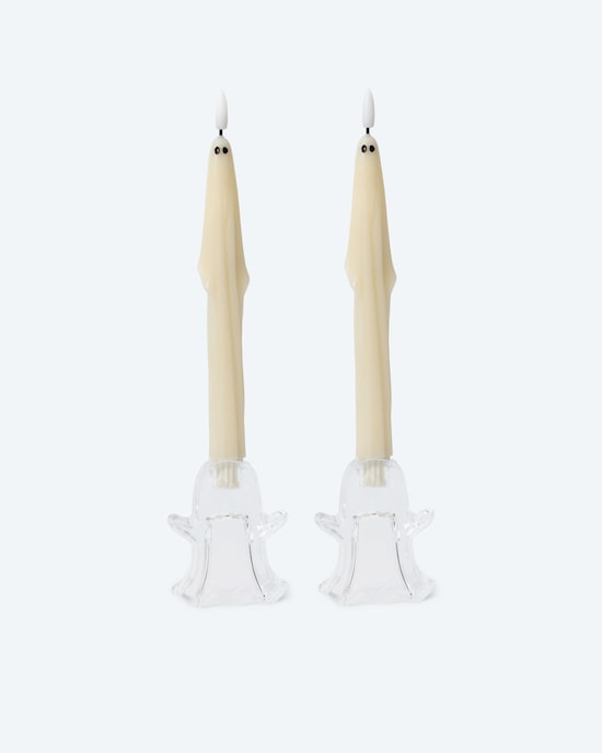 Produktabbildung für Kerzen-Set mit Halter "Gespenst", 2tlg.