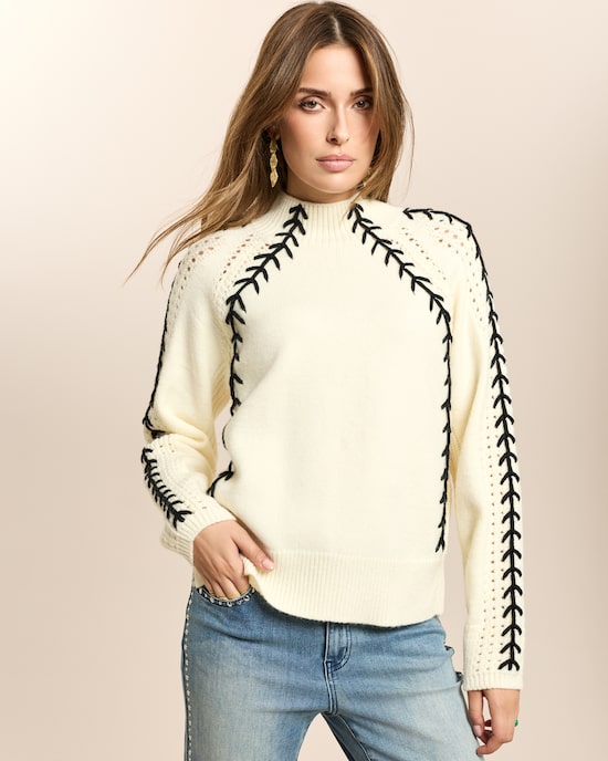 Produktabbildung für Pullover mit Ajourstrick, Zierstick