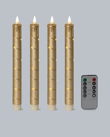 Produktabbildung für LED-Stabkerzen mit Draht und Fernbedienung, 4tlg.