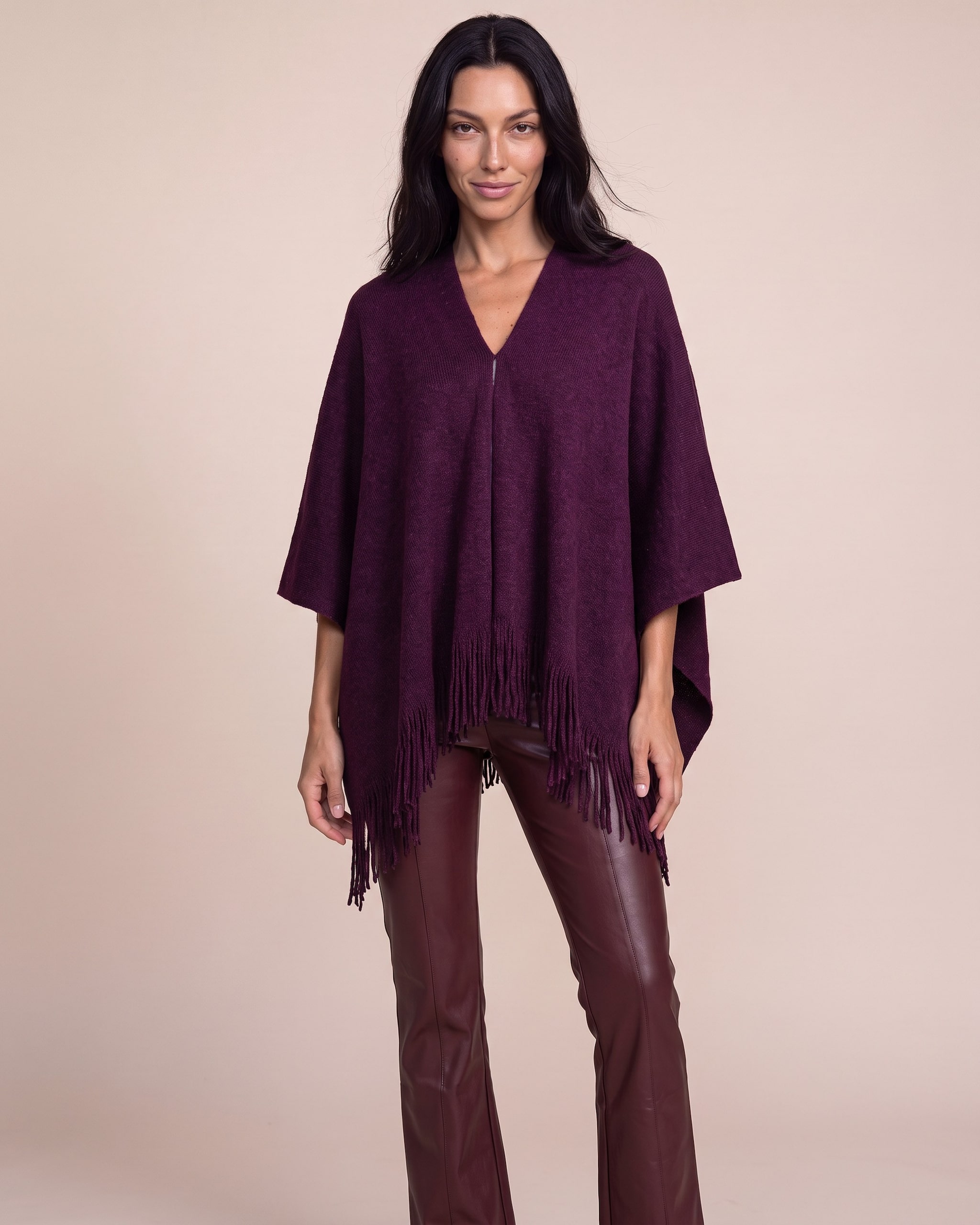 Produktabbildung für Strickponcho mit Glanzgarn