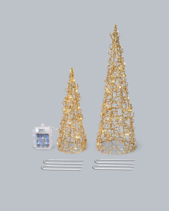 Produktabbildung für LED-Pyramiden "Draht", 2tlg.