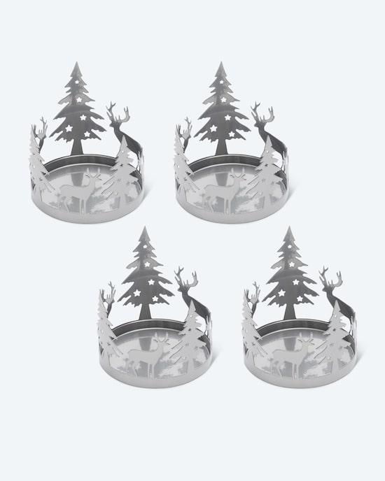 Produktabbildung für Stumpenkerzenhalter "Wald", 4tlg.