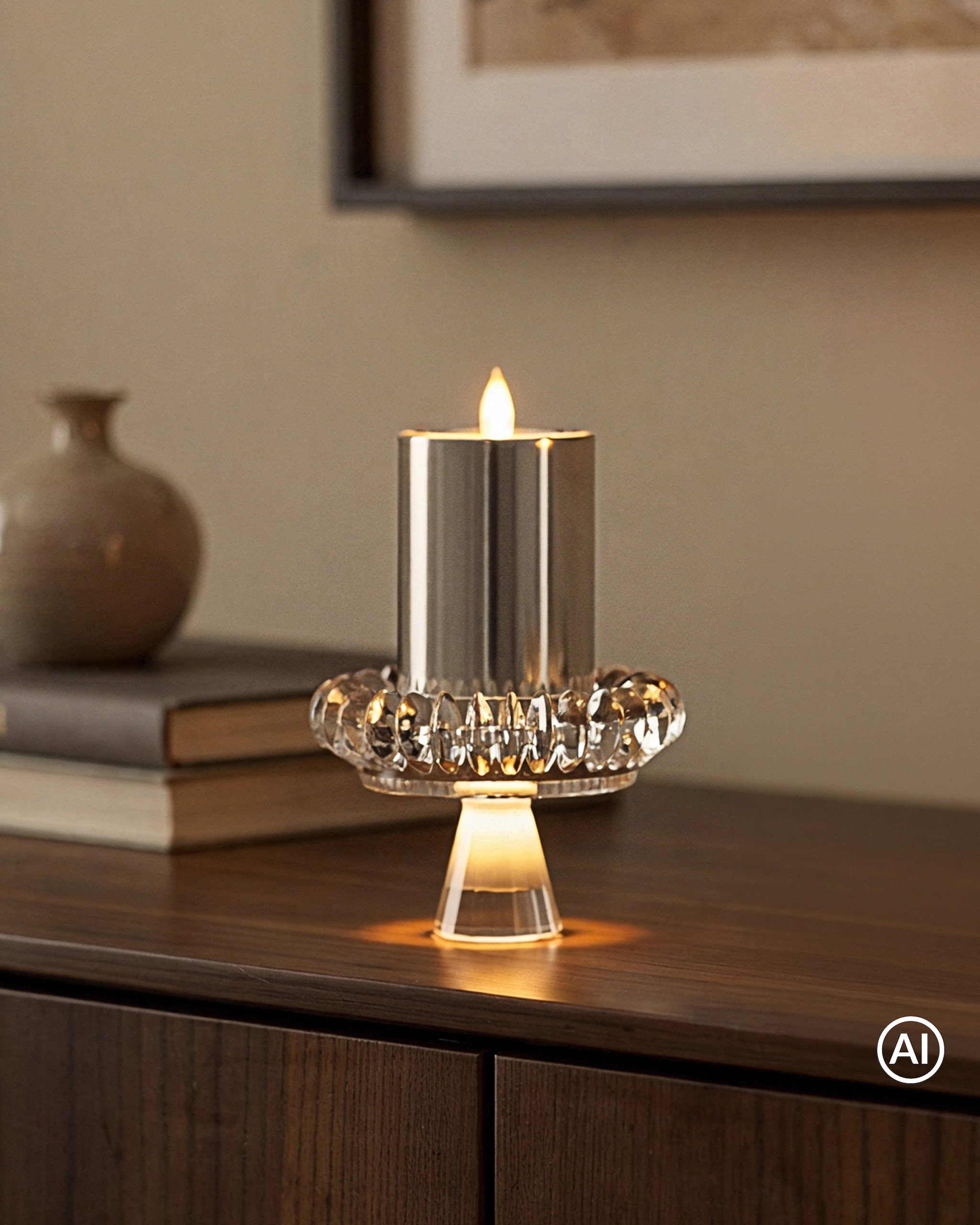 Produktabbildung für LED-Kerzenständer mit Glashalter, 2tlg.