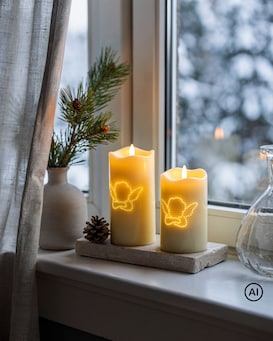 Produktabbildung für LED-Kerzen mit Filament-Muster, 2tlg.