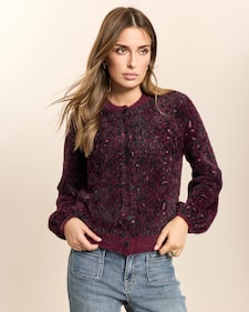 Produktabbildung für Kuschel-Jacquard-Strickjacke Leopard
