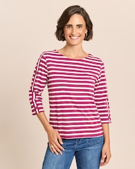 Produktabbildung für Shirt gestreift mit überschnittener Schulter