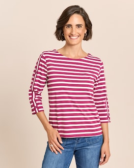 Produktabbildung für Shirt gestreift mit überschnittener Schulter