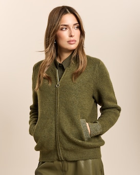 Produktabbildung für Strickblouson mit Metallic-Detail