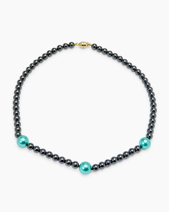 Produktabbildung für Collier Hämatit 6,0 mm & MK-Perlen 10 mm