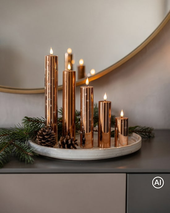 Produktabbildung für XXL LED-Kerzen "Shiny", 5tlg.