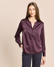 Produktabbildung für Satinbluse mit grafischem Print