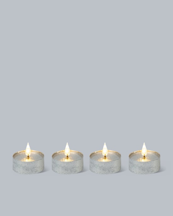 Produktabbildung für LED-Teelichter "Metallic", 4tlg.