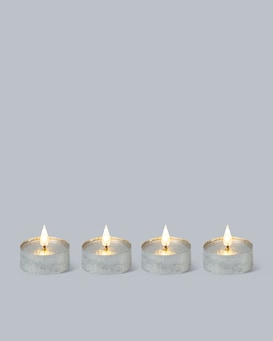 Produktabbildung für LED-Teelichter "Metallic", 4tlg.