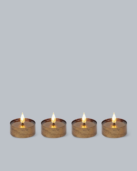 Produktabbildung für LED-Teelichter "Metallic", 4tlg.