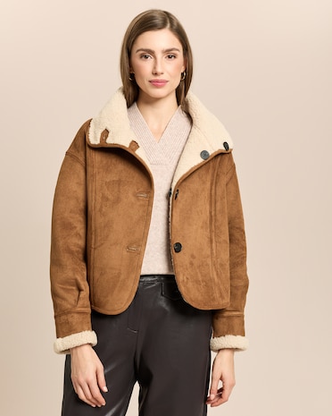 Produktabbildung für Wendejacke aus Faux Sherling