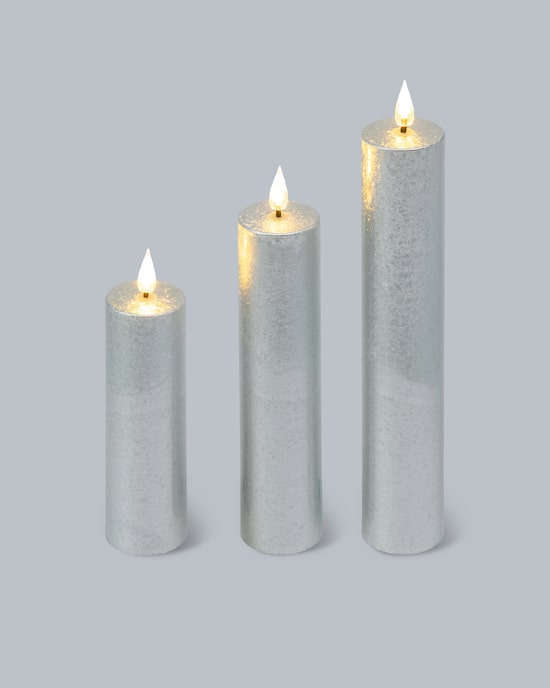 Produktabbildung für XXL-Kerzen "Metallic", 3tlg.