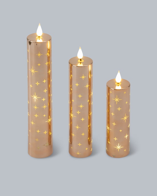 Produktabbildung für LED-Kerzen "Shiny", 3tlg.