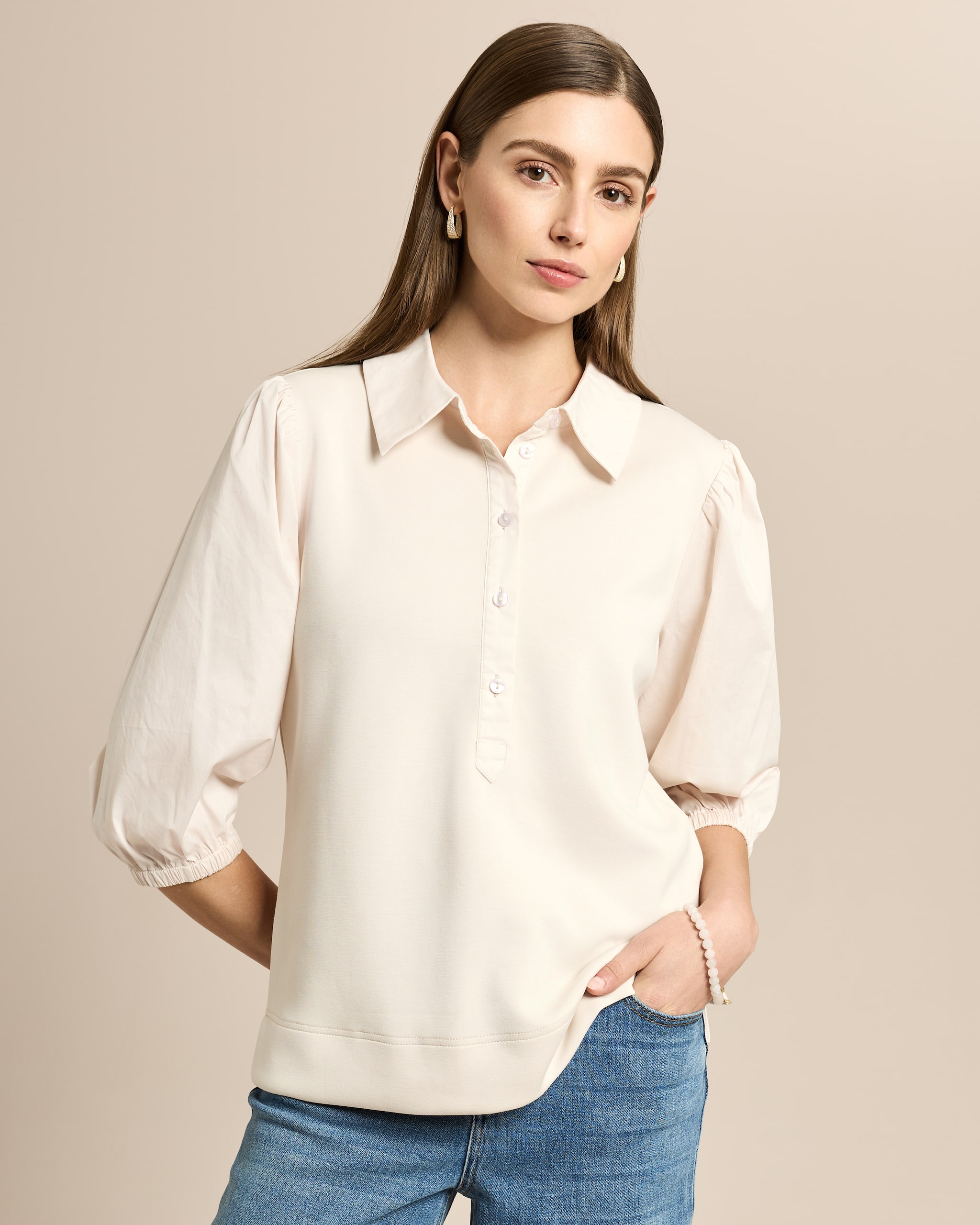 Produktabbildung für Seidentraum Shirt im Materialmix