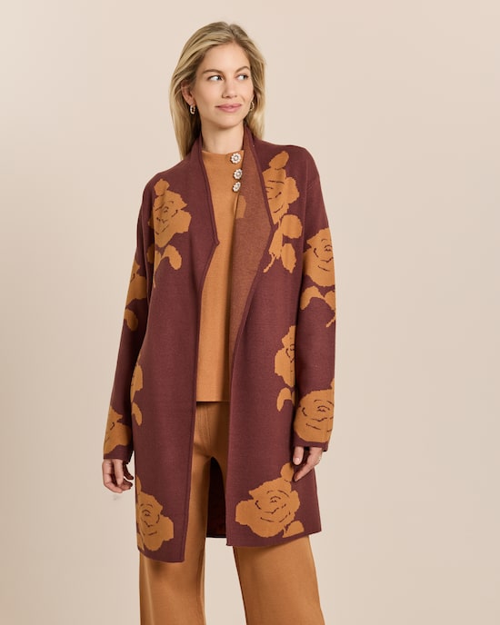 Produktabbildung für Longcardigan mit Rosen