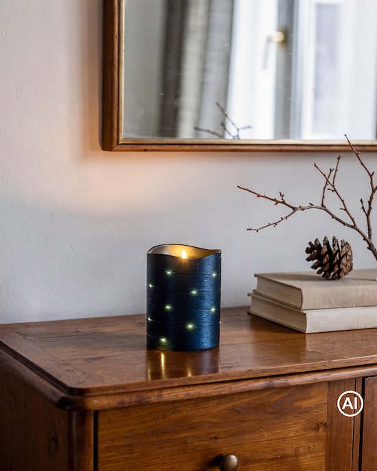 Produktabbildung für Bodenkerze aus Echtwachs mit LED-Draht