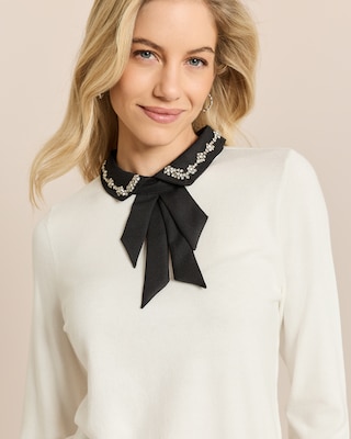 Produktabbildung 5 für Pullover mit Zierkragen und Schleife