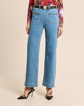 Produktabbildung für Wide Leg Jeans mit Kettendeko