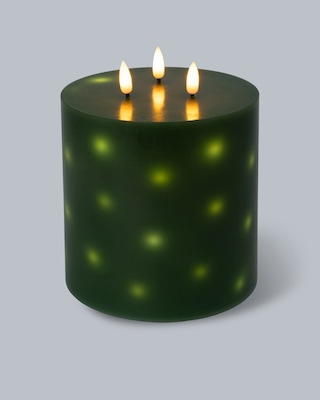 Produktabbildung 2 für XL Drei-Docht-Kerze mit integrierter LED-Lichterkette