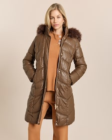 Produktabbildung für Longjacke gesteppt mit Webpelz