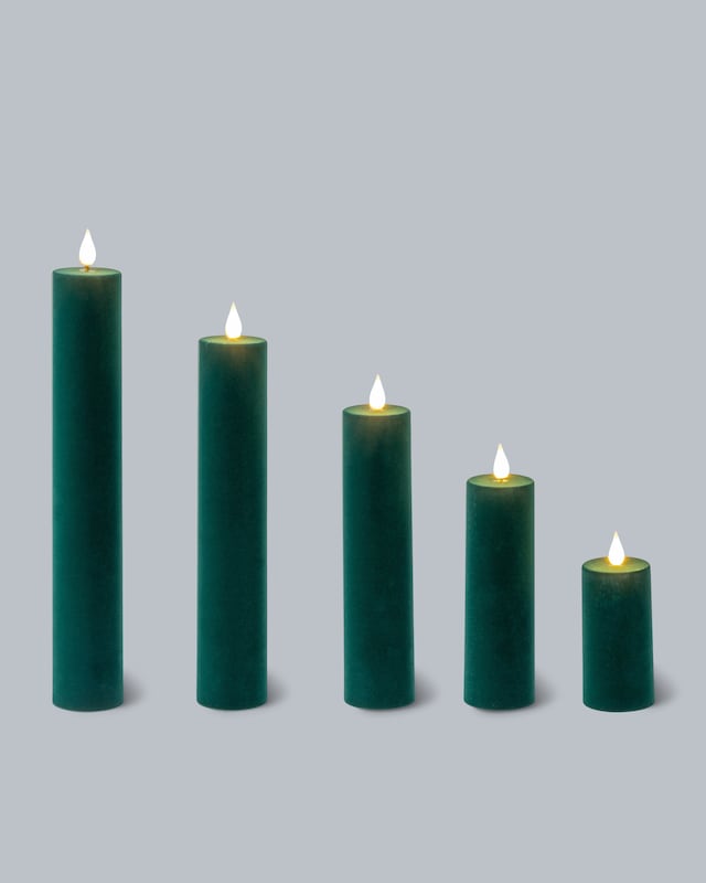 LED-Kerzen-Set "Samt Look", 5tlg.