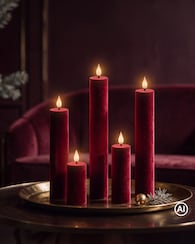 Produktabbildung für LED-Kerzen-Set "Samt Look", 5tlg.