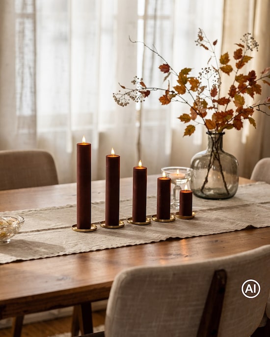 Produktabbildung für LED-Kerzen-Set "Samt Look", 5tlg.