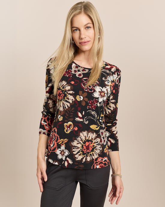 Produktabbildung für Shirt mit Blumen-Druck