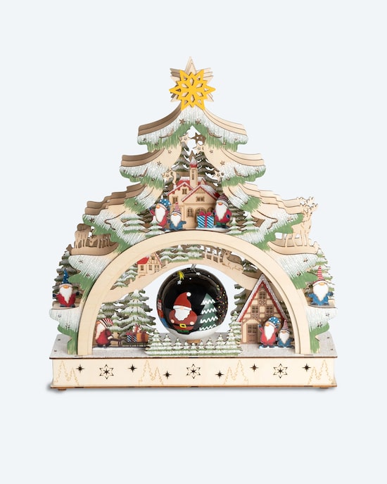 Produktabbildung für LED-Holzdeko Weihnachtsbaum mit Glaskugel