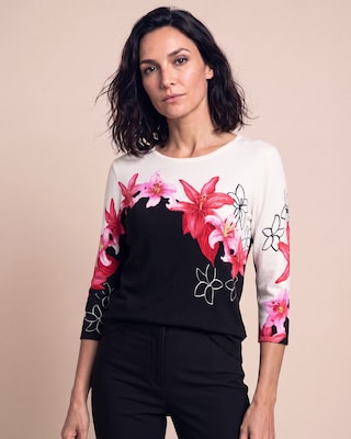 Produktabbildung 1 für Classic Pullover mit Liliendruck