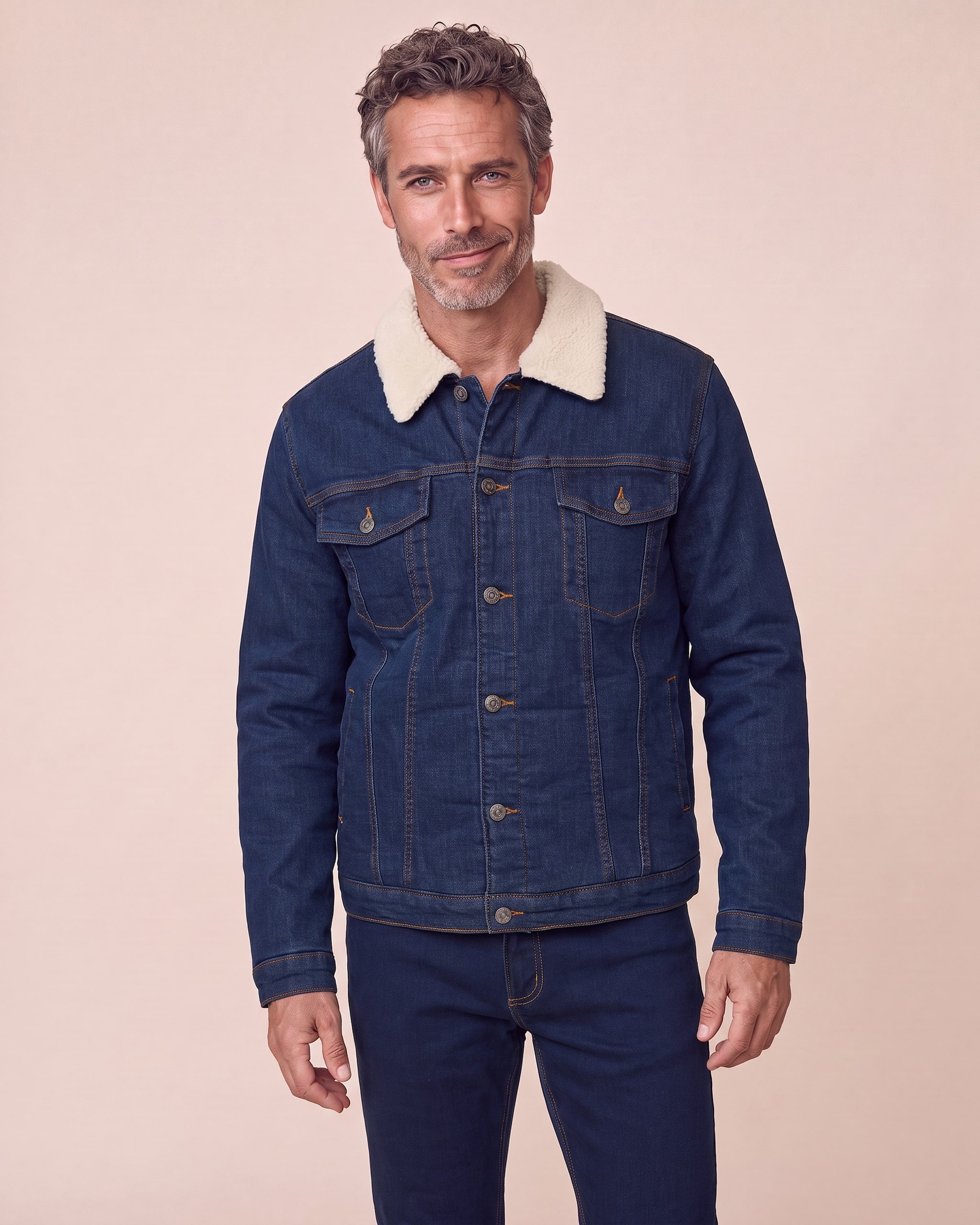 Produktabbildung für Jeansjacke mit Teddyfutter