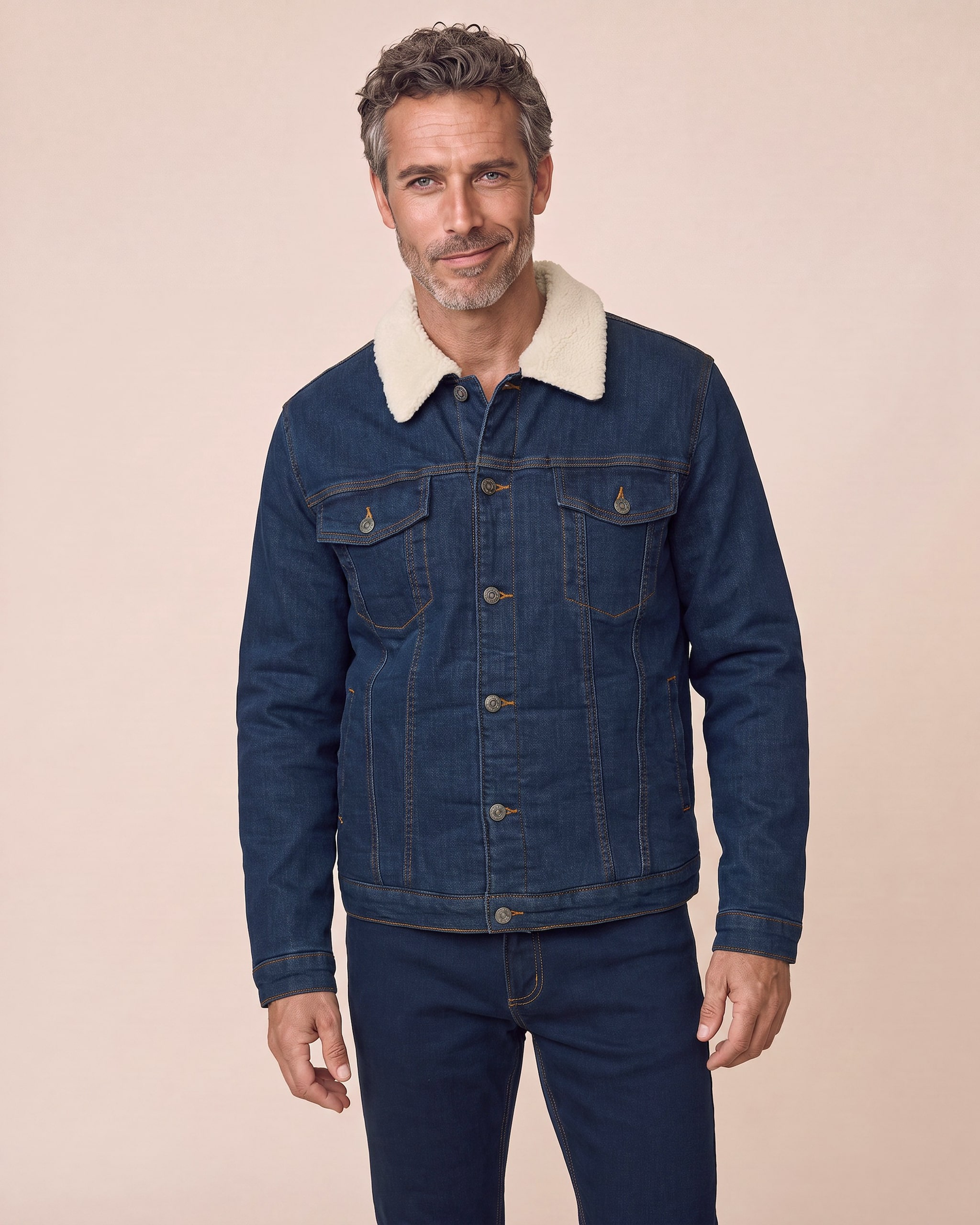 Produktabbildung für Jeansjacke mit Teddyfutter