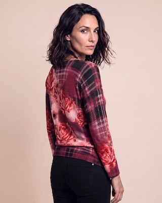 Produktabbildung 2 für Classic Pullover Blumen und Karomuster