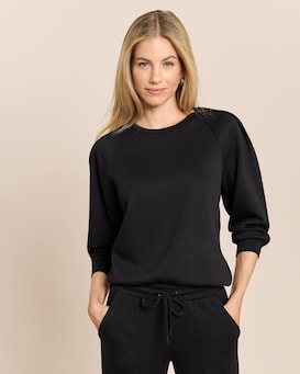 Produktabbildung für Sweatshirt mit drapierter Schulter