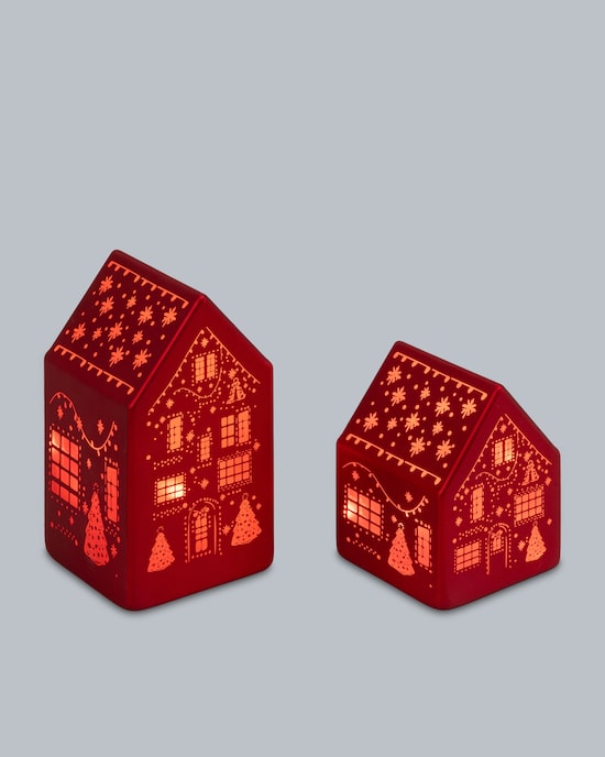 Produktabbildung für LED Glasdeko Häuser, 2tlg.