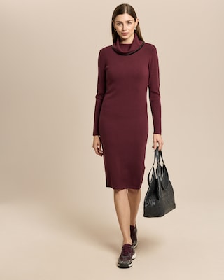 Produktabbildung 3 für Strickkleid mit Kunstledereinfassung