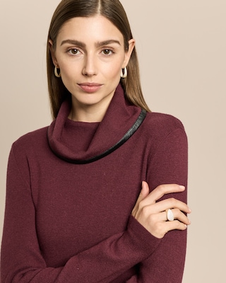 Produktabbildung 5 für Strickkleid mit Kunstledereinfassung