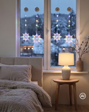Produktabbildung für LED-Fensterdekoration mit Saugnapf, 4tlg.