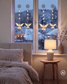 Produktabbildung für LED-Fensterdekoration mit Saugnapf, 4tlg.