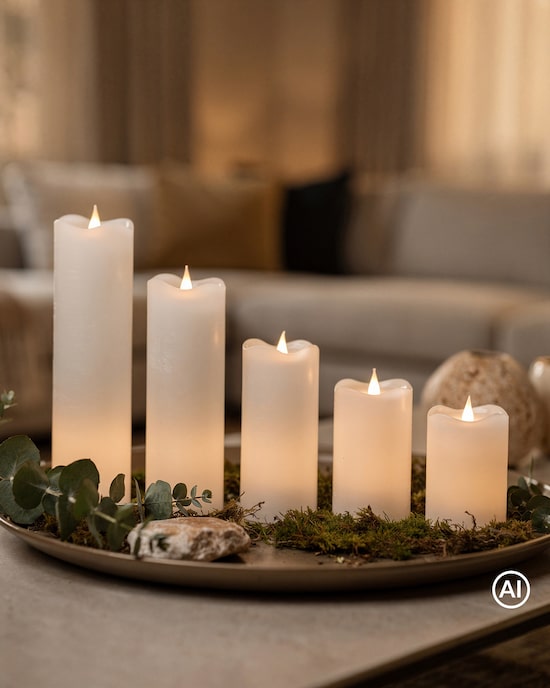 Produktabbildung für LED Stumpenkerzen Long Shine, 5tlg.
