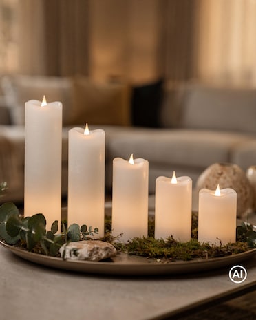 Produktabbildung für LED Stumpenkerzen Long Shine, 5tlg.