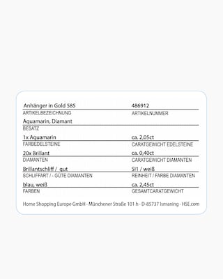 Produktabbildung 4 für Anhänger mit Aquamarin & Brillanten