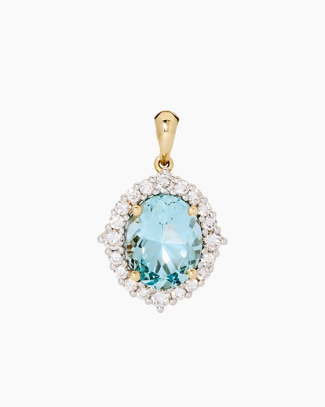 Anhänger mit Aquamarin & Brillanten