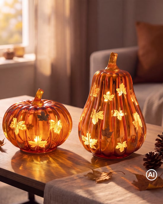 Produktabbildung für LED Glasfrüchte "Herbst Design", 2tlg.