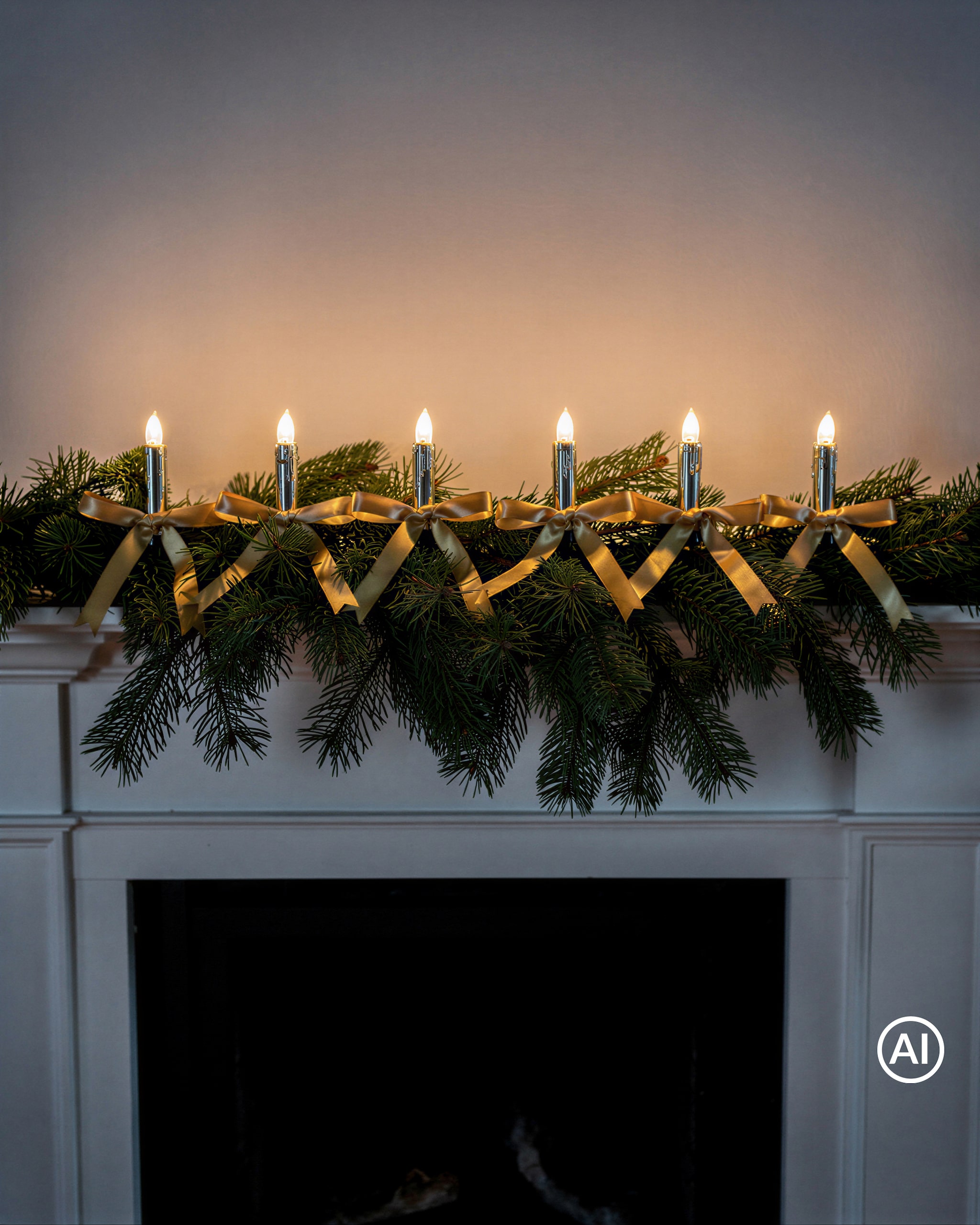 Produktabbildung für LED-Weihnachtsbaumkerzen mit Schleife, 6tlg.